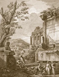 Placa I, de &39;Ruínas do Palácio do Imperador Diocleciano em Spalatro na Dalmácia&39;, publicada em 1764